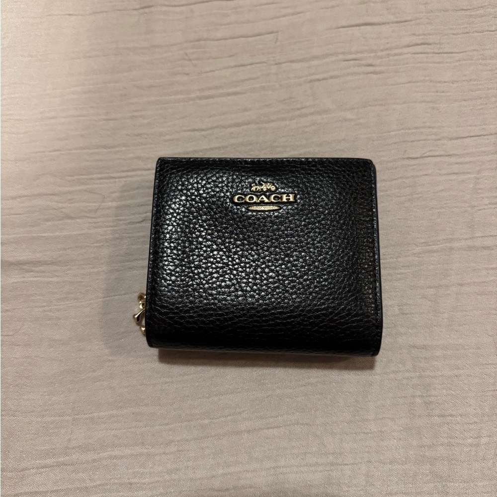 Coach Pebbled Black Leather Wallet